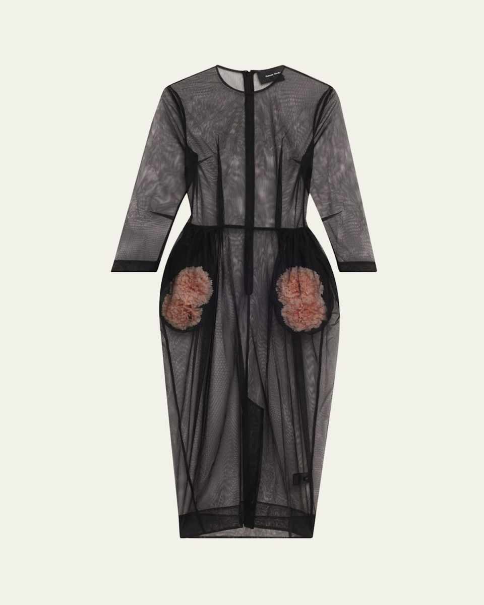 Stuffed Carnation Pocket Fitted Dress